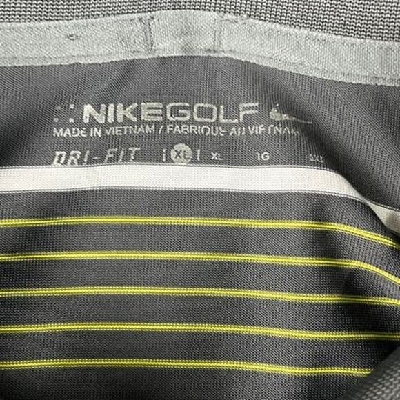 Men’s Nike Golf Large Gray/Green Striped Dri-FIT Polo Shirt Excellent Condition - Picture 3 of 10